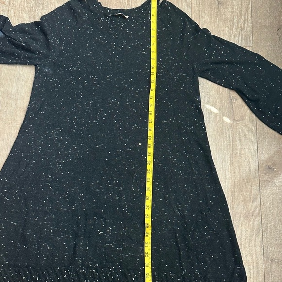 Ann Taylor Loft Gray / Black White Speckle Cutout Neck Sweater Dress Size Large - Picture 14 of 14